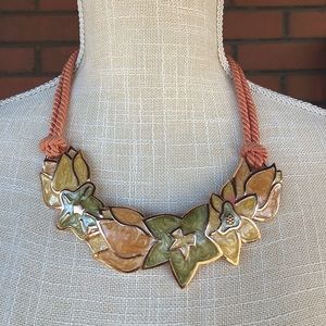 80’s Enameled Flower Necklace
